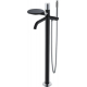 Смеситель для ванны напольный BOHEME Stick 129-BCR black diamond chrome