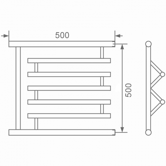 Полотенцесушитель водяной MIXLINE Simple PM3 50х50 1''
