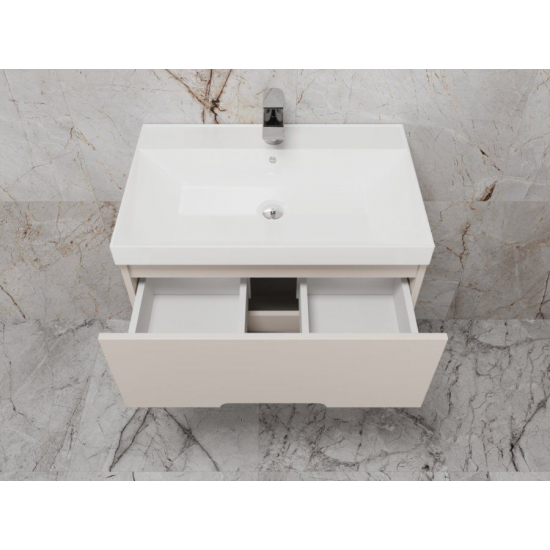 Тумба с раковиной STYLE LINE Матис 70 крем подвесная, раковина Andrea Classic 70