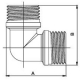 Уголок резьбовой FRAP F326.0505 - 3/4" x 3/4" нар.-нар.