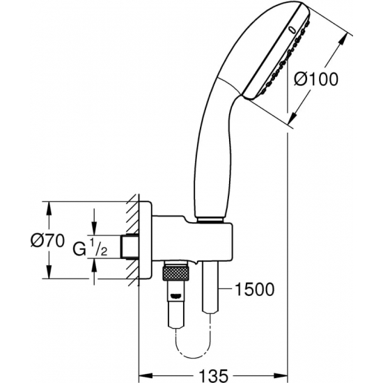 Душевой набор GROHE Tempesta 100 26406001 хром