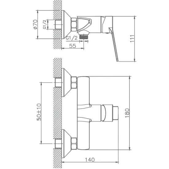 Гигиенический душ HAIBA HB55559 со смесителем, хром