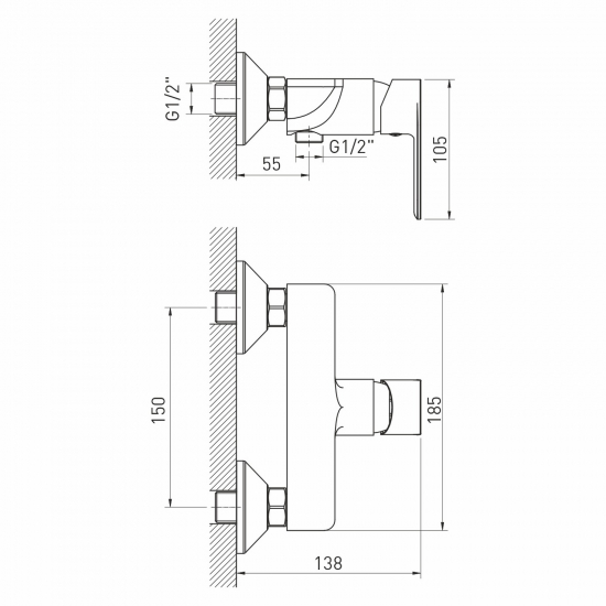 Смеситель для душа MIXLINE Life ML26-07 хром