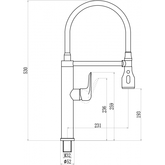 Смеситель для кухни с гибким изливом SAVOL S-002803-04 белый/хром