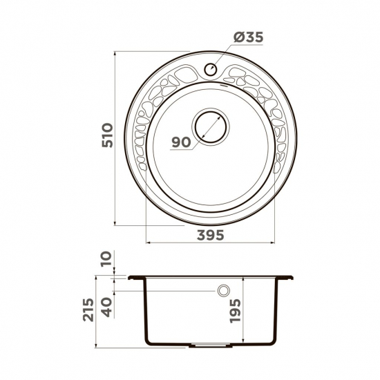 Мойка для кухни OMOIKIRI Tovada 51 D=510 мм, leningrad grey