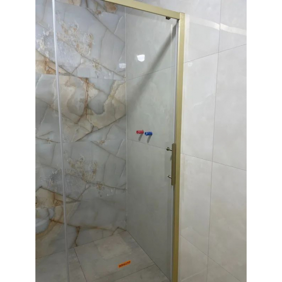 Душевая дверь в нишу VECONI Evo 100 G 130x195 стекло прозрачное, профиль золото