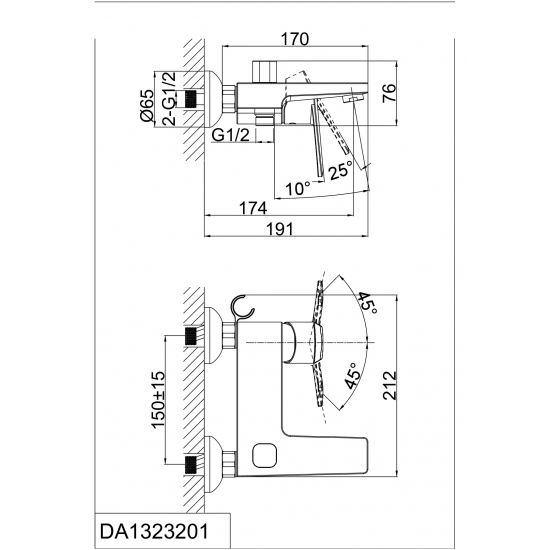 Смеситель для ванны D&K DA1323201