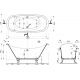 Ванна из литьевого мрамора ЭСТЕТ Скарлетт 180x75 см, отдельностоящая, овальная, с ножками