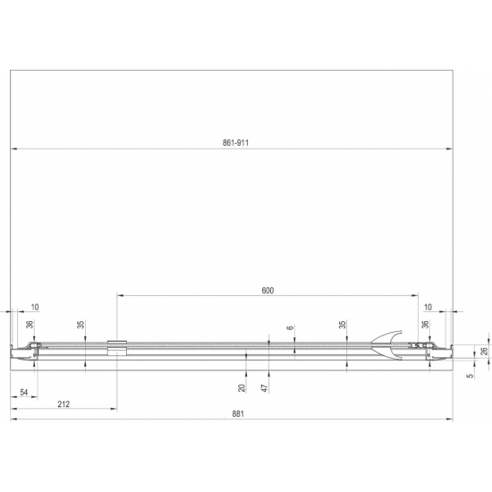 Душевая дверь в нишу RAVAK Pivot PDOP1-90 90x190 стекло прозрачное, профиль сатин