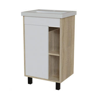 Тумба для комплекта MIXLINE Милтон-50 белый/дуб сонома, под раковину Фостер 50