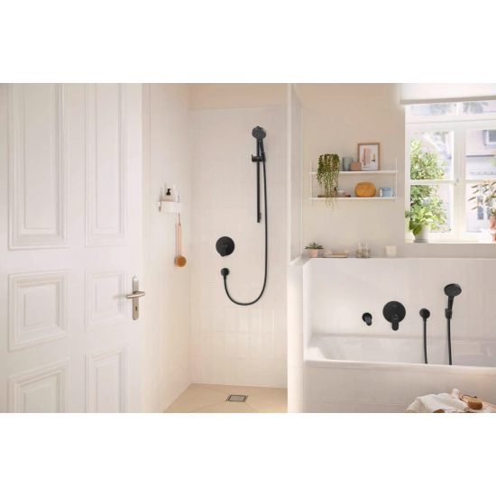 Встраиваемый смеситель для душа и ванны HANSGROHE Rebris S 72667670 чёрный матовый