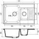 Мойка для кухни GRANFEST Quarz(ECO) Z21K 1.5 чаши+крыло 737х478 мм кварцевая, серый