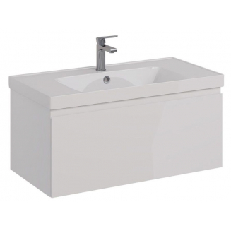 Тумба для комплекта LEMARK Veon Mini 90 подвесная, 1 ящик, белая, под раковину Грейс 90