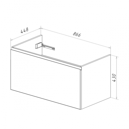 Тумба для комплекта LEMARK Veon Mini 90 подвесная, 1 ящик, белая, под раковину Грейс 90
