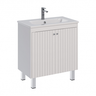 Тумба для комплекта LEMARK Romance 80, 2 дверцы, белый глянец, под раковину Эйфория 80