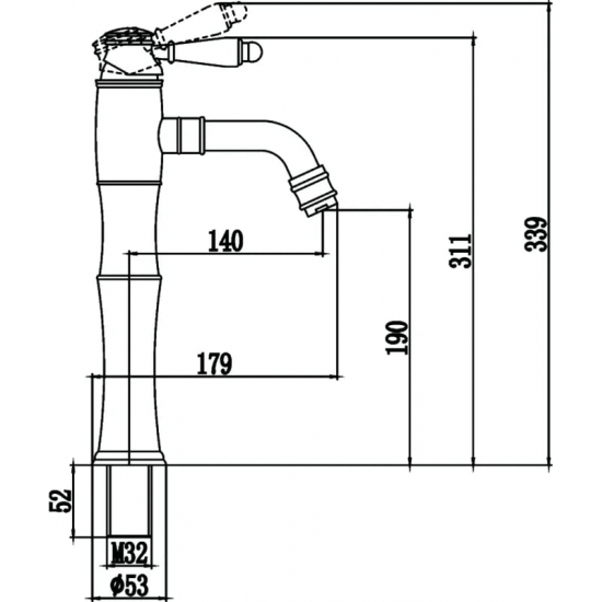 Смеситель для раковины SAVOL S-006612H чёрный