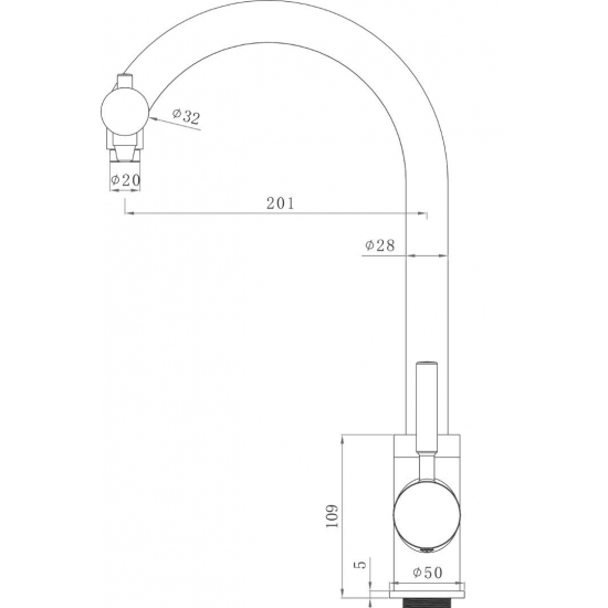 Смеситель для кухни с подключением к фильтру с питьевой водой SEAMAN Barcelone SSL-5226 Mist