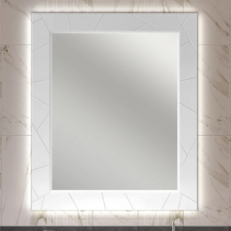 Зеркало OPADIRIS Луиджи 90 с подсветкой и функцией антизапотевания, белое матовое