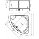 Акриловая ванна АКВАТЕК Юпитер UPT150-0000026 150x150 см, угловая, вклеенный каркас, с экраном