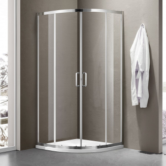 Душевой уголок SANTREK AQUA Iris-R-800-C-Chrome 80x80 стекло прозрачное, профиль хром