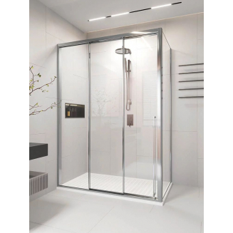 Душевой уголок VECONI Premium Prato 300 SP CH-L 150x100 левый, стекло прозрачное, профиль хром
