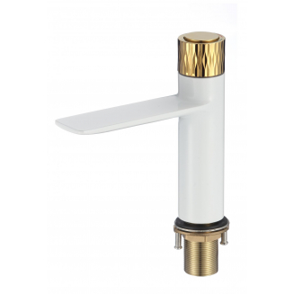 Смеситель для раковины SAVOL S-601810WB белый/золотой