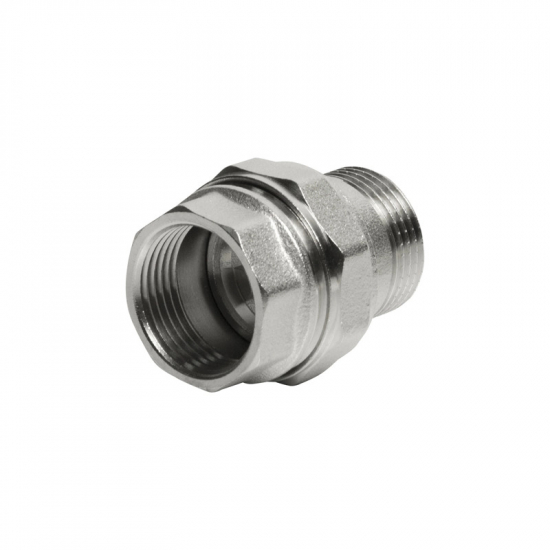 Американка прямая VRT 3/4" x 3/4" латунная 20 мм, никель