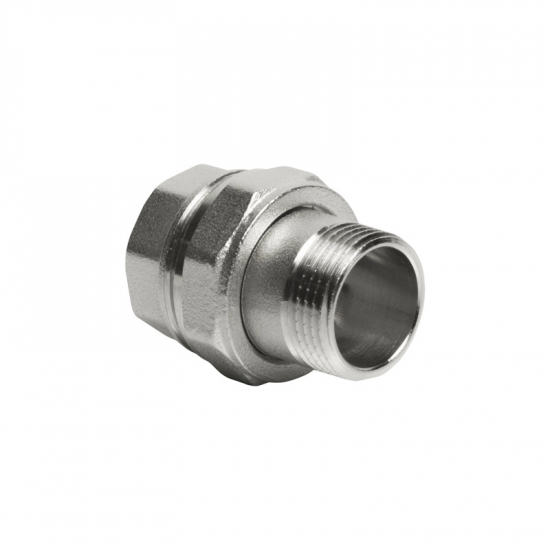 Американка прямая VRT 3/4" x 3/4" латунная 20 мм, никель