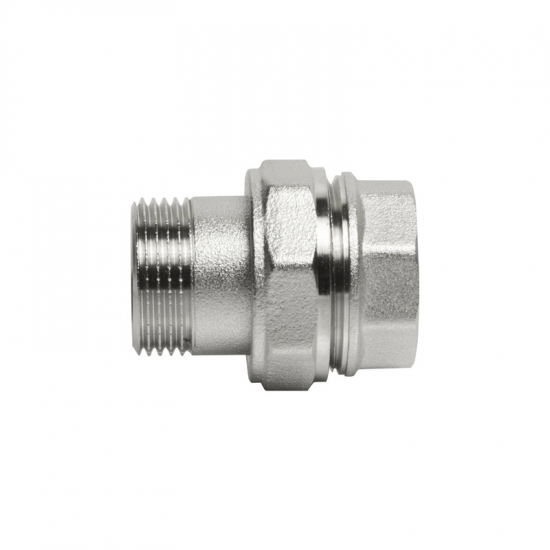 Американка прямая VRT 3/4" x 3/4" латунная 20 мм, никель