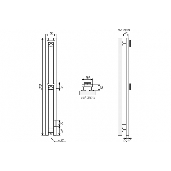 Полотенцесушитель электрический ДВИН X plaza neo 120x10 белый