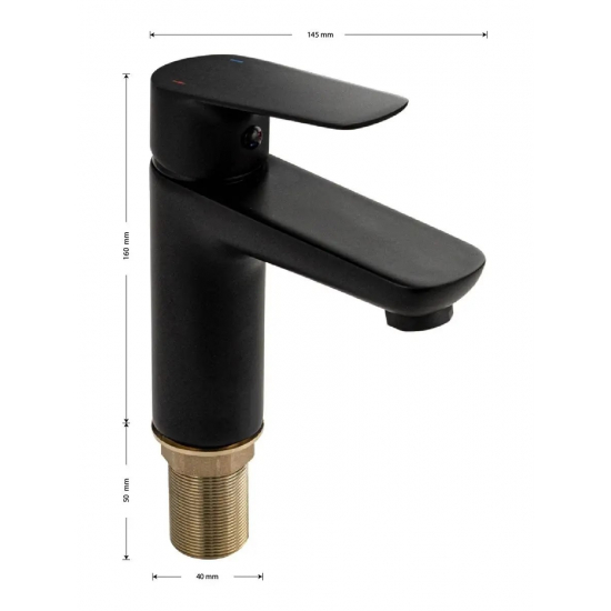 Смеситель для раковины MAGNUS 8700 чёрный