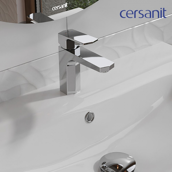 Смеситель для раковины CERSANIT Wisla A63055 с донным клапаном, хром