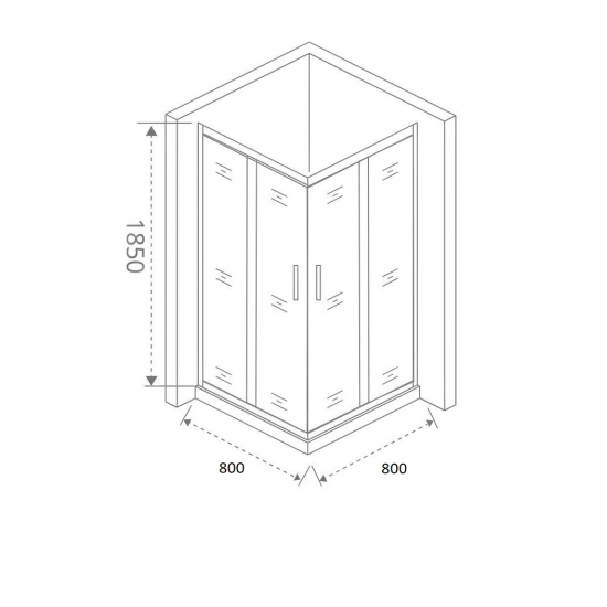 Душевой уголок BAS Good Door Infinity CR-80-G-CH 80x80x185 стекло грейп, профиль хром