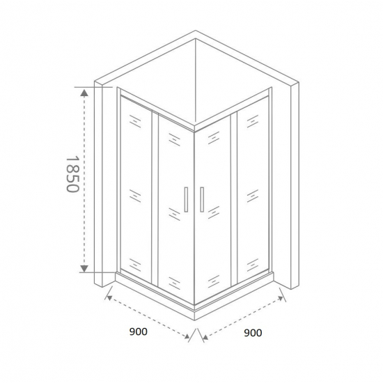 Душевой уголок BAS Good Door Infinity CR-90-C-CH 90x90x185 стекло прозрачное, профиль хром