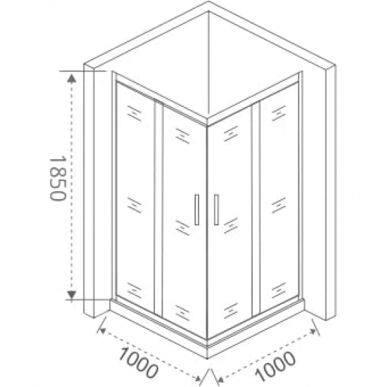 Душевой уголок BAS Good Door Infinity CR-100-G-CH 100x100x185 стекло грейп, профиль хром