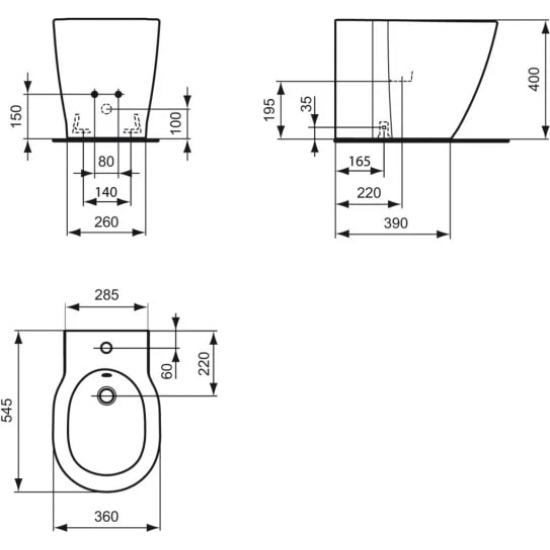 Биде напольное IDEAL STANDARD Connect E79950