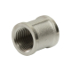 Муфта резьбовая VRT 1/2" x 1/2" латунная 15 мм, никель