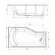 Акриловая ванна 1МАРКА  Convey R 150x75 см, с ножками, асимметричная