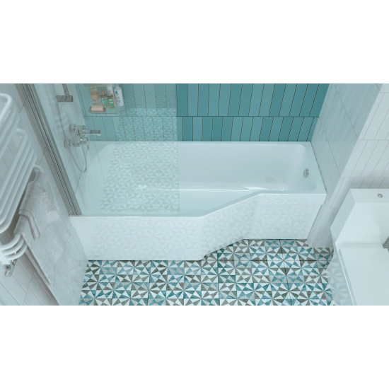 Акриловая ванна 1МАРКА  Convey L 150x75 см, с ножками, асимметричная