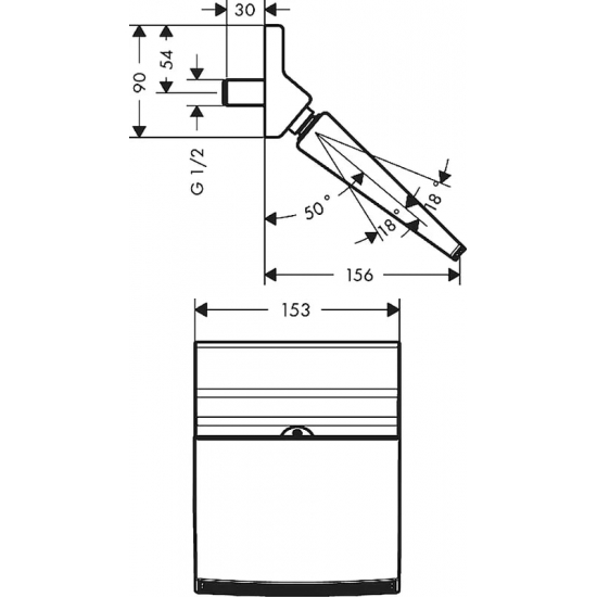 Верхний душ HANSGROHE Raindance Rainfall Stream 150 1jet 26443000  