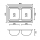 Мойка для кухни FABIA 62279 800х600x0,8 мм нержавеющая сталь, накладная, двухчашевая