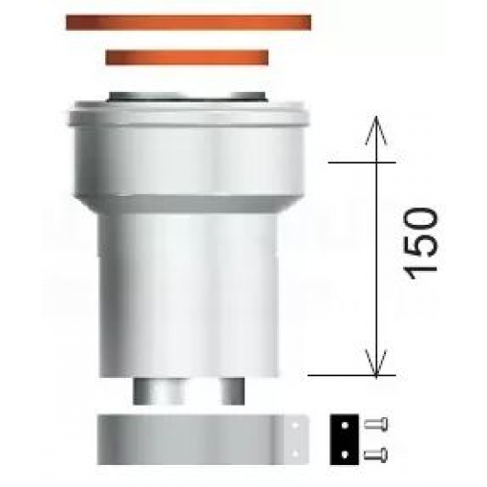 Адаптер вертикальный ARISTON 60/100 с отводом конденсата