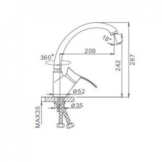 Смеситель для кухни FRAP F4101-1 матовый