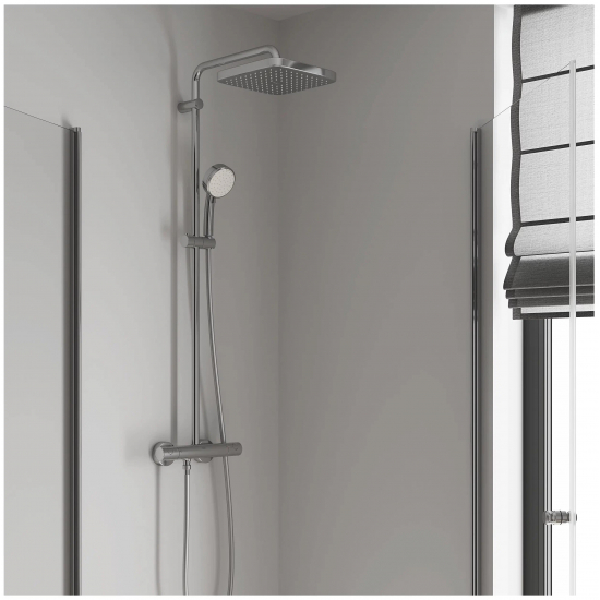 Душевая стойка GROHE Tempesta Cosmopolitan Cube 250 26689000 с термостатом