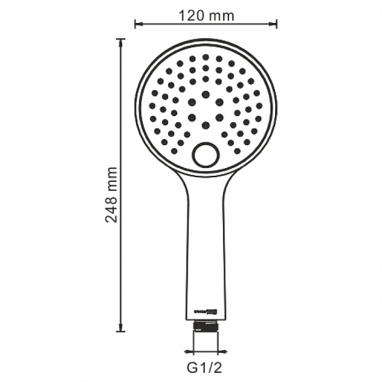 Лейка для душа WASSERKRAFT Sauer A207 золото 