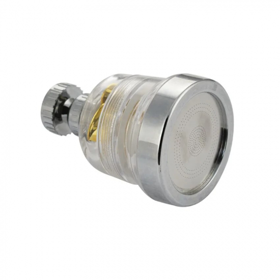 Аэратор САНАКС 111 двухрежимный, прозрачный с золотой вставкой