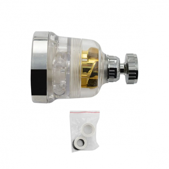 Аэратор САНАКС 111 двухрежимный, прозрачный с золотой вставкой