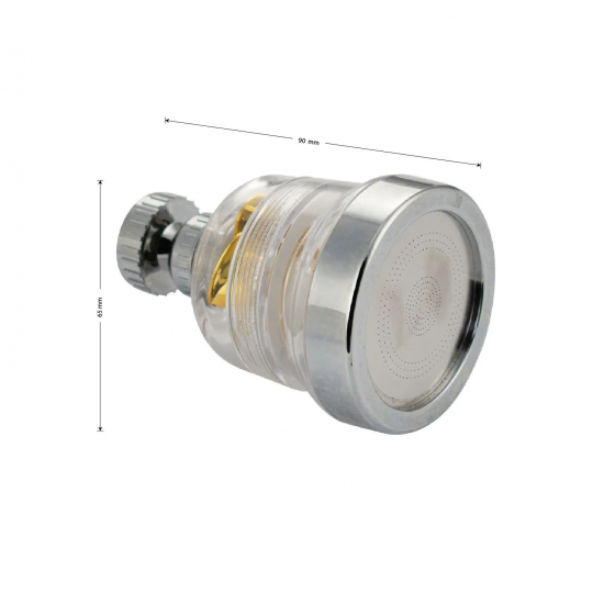 Аэратор САНАКС 111 двухрежимный, прозрачный с золотой вставкой