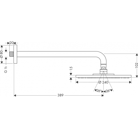 Верхний душ HANSGROHE Raindance S Air 240 мм 27474000