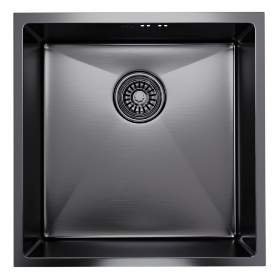 Мойка для кухни врезная подстольная MIXLINE PRO 50Х50 (3,0) с сифоном чёрный графит